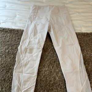 Lululemon size 4 White Leggings with Mesh Detail
